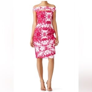 Chiara Boni Melania Off-The-Shoulder Dress 6U.S./42IT Pink Fuchsia Cut Out Italy